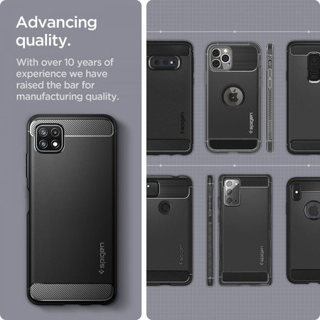Spigen - Husă Rugged Armor pentru Samsung Galaxy A22 5G, negru