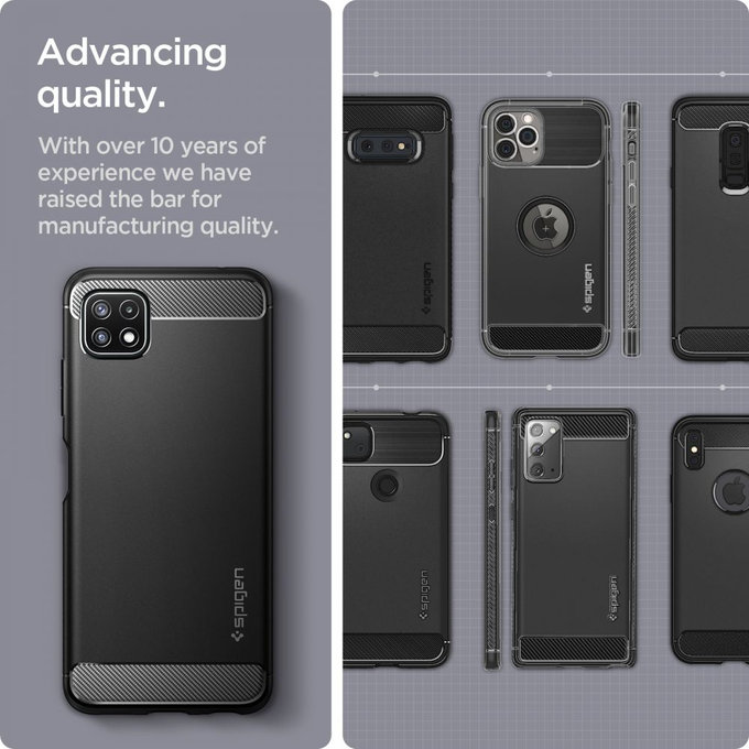 Spigen - Husă Rugged Armor pentru Samsung Galaxy A22 5G, negru