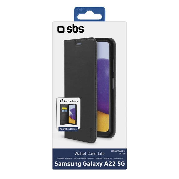 SBS - Caz Book Wallet Lite pentru Samsung Galaxy A22 5G, negru