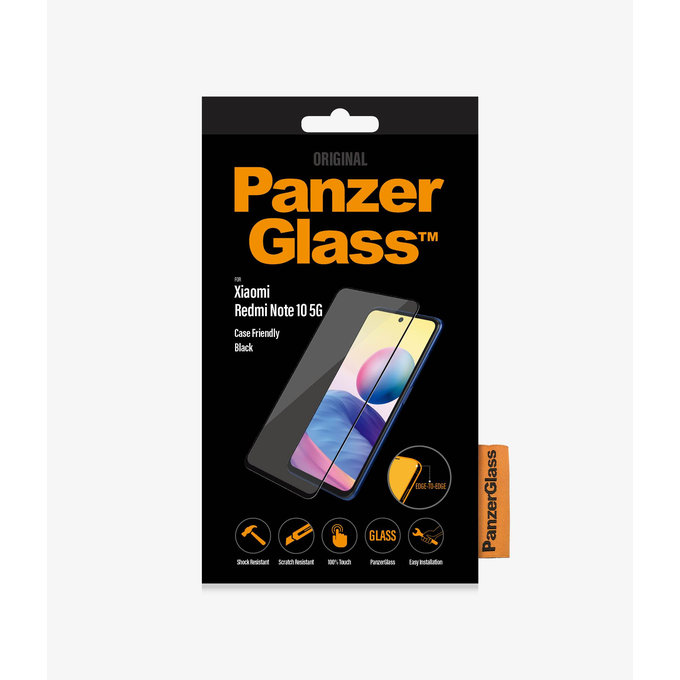 PanzerGlass - Geam Securizat Case Friendly pentru Xiaomi Redmi Note 10 5G, negru