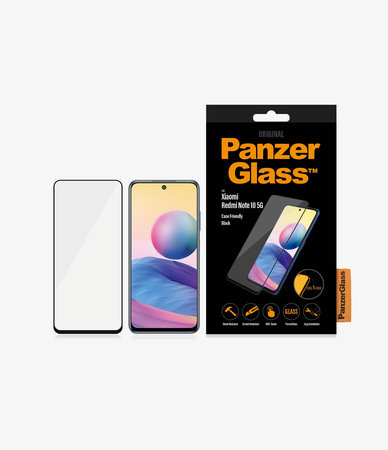 PanzerGlass - Geam Securizat Case Friendly pentru Xiaomi Redmi Note 10 5G, negru
