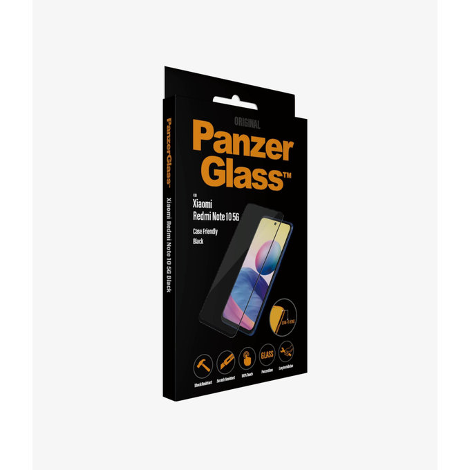 PanzerGlass - Geam Securizat Case Friendly pentru Xiaomi Redmi Note 10 5G, negru