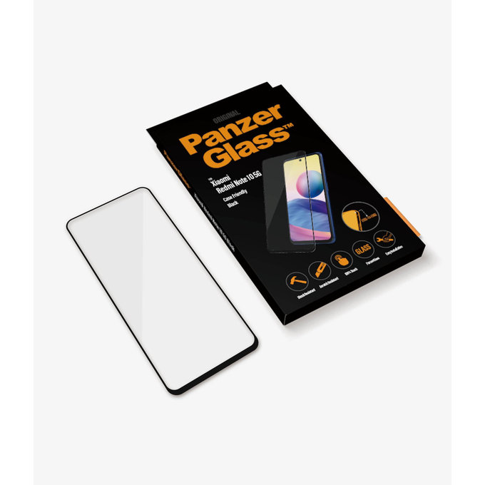 PanzerGlass - Geam Securizat Case Friendly pentru Xiaomi Redmi Note 10 5G, negru