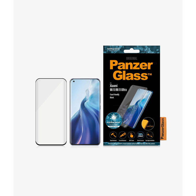 PanzerGlass - Geam Securizat Case Friendly AB pentru Xiaomi Mi 11, Mi 11 Ultra, negru