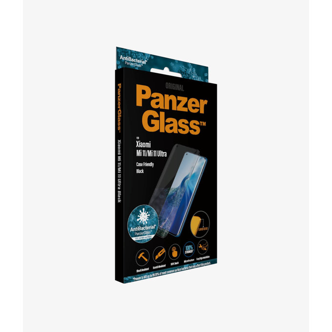 PanzerGlass - Geam Securizat Case Friendly AB pentru Xiaomi Mi 11, Mi 11 Ultra, negru