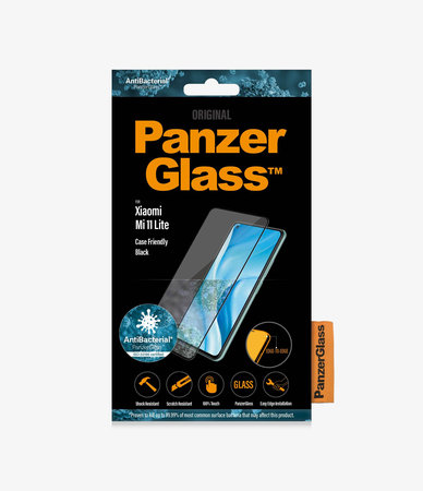 PanzerGlass - Geam Securizat Case Friendly pentru Xiaomi Mi 11 Lite, negru