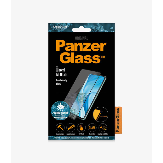 PanzerGlass - Geam Securizat Case Friendly pentru Xiaomi Mi 11 Lite, negru