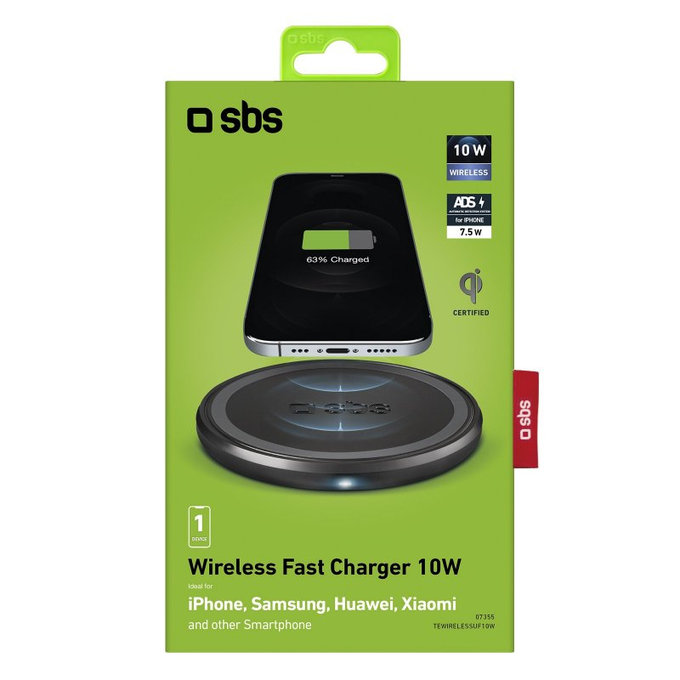SBS - Încărcător Fără Fir cu QI, negru