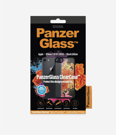 PanzerGlass - Caz ClearCase pentru iPhone 7, 8, SE 2020 ?i SE 2022, black