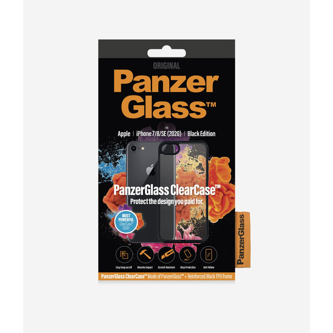 PanzerGlass - Caz ClearCase pentru iPhone 7, 8, SE 2020 ?i SE 2022, black
