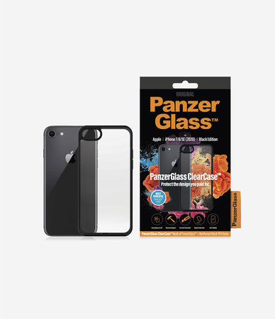 PanzerGlass - Caz ClearCase pentru iPhone 7, 8, SE 2020 ?i SE 2022, black