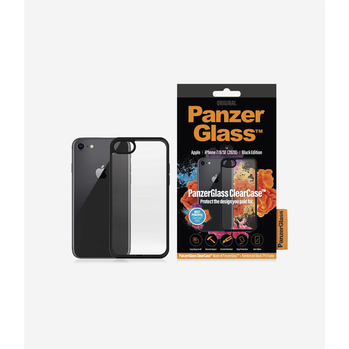 PanzerGlass - Caz ClearCase pentru iPhone 7, 8, SE 2020 ?i SE 2022, black