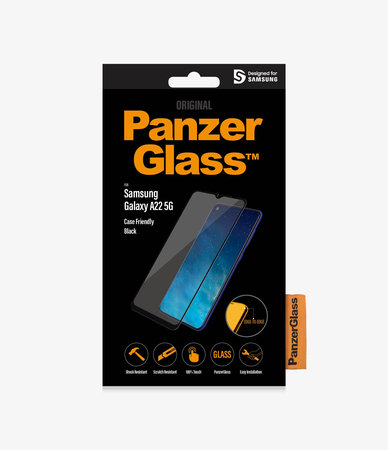 PanzerGlass - Geam Securizat Case Friendly pentru Samsung Galaxy A22 5G, negru