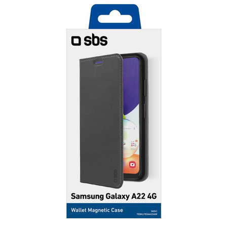 SBS - Caz Book Wallet Lite pentru Samsung Galaxy A22, negru