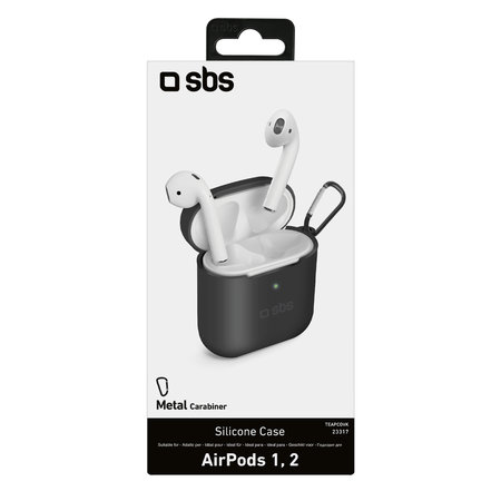 SBS - Silicon Caz pentru Apple AirPods 2016, AirPods 2019, negru