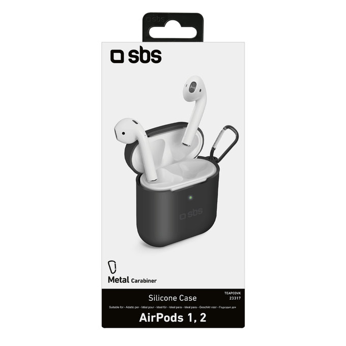 SBS - Silicon Caz pentru Apple AirPods 2016, AirPods 2019, negru