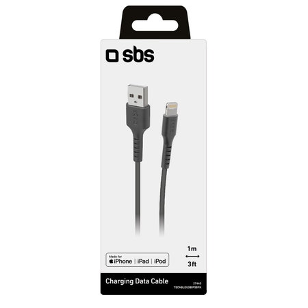 SBS - Lightning / USB Cablu (1m), negru