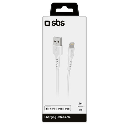 SBS - Lightning / USB Cablu (1m), alb