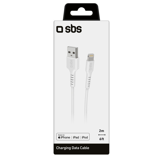 SBS - Lightning / USB Cablu (1m), alb