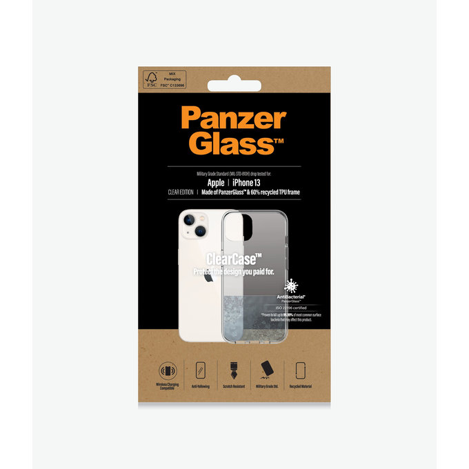 PanzerGlass - Caz ClearCase AB pentru iPhone 13, transparent