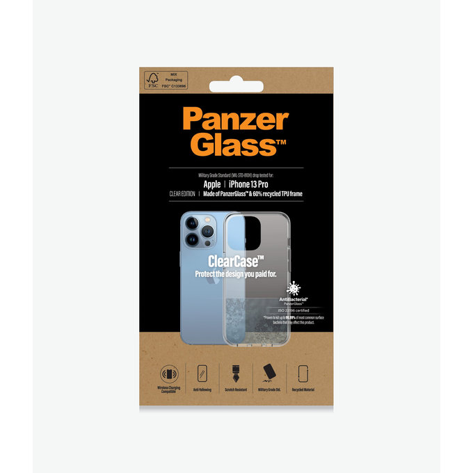 PanzerGlass - Caz ClearCase AB pentru iPhone 13 Pro, transparent