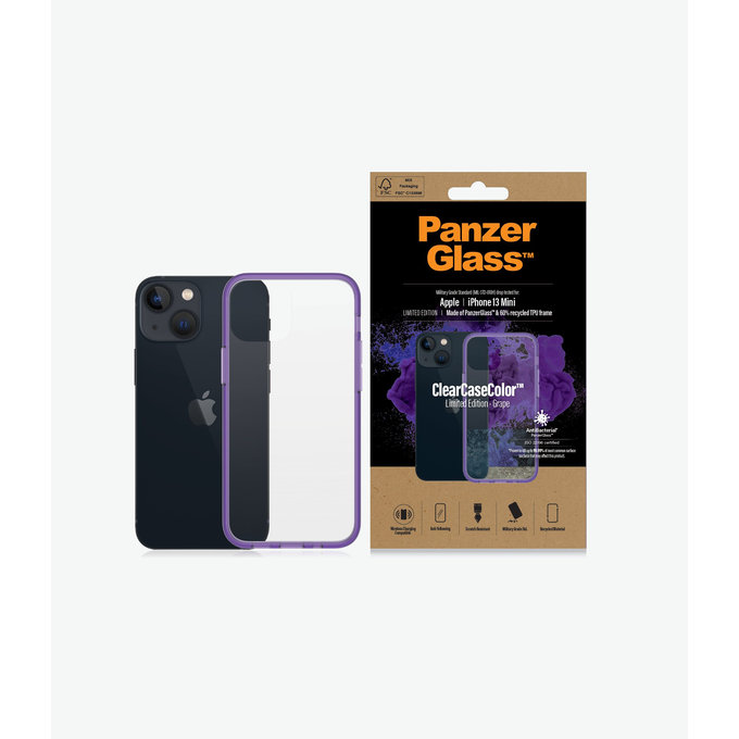 PanzerGlass - Caz ClearCaseColor AB pentru iPhone 13 mini, grape