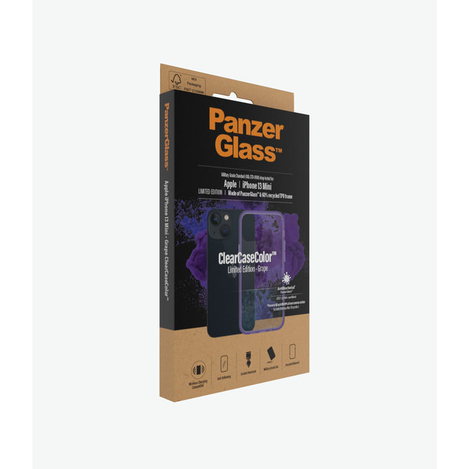 PanzerGlass - Caz ClearCaseColor AB pentru iPhone 13 mini, grape