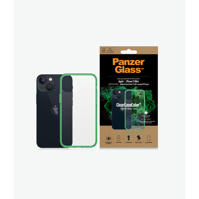 PanzerGlass - Caz ClearCaseColor AB pentru iPhone 13 mini, lime