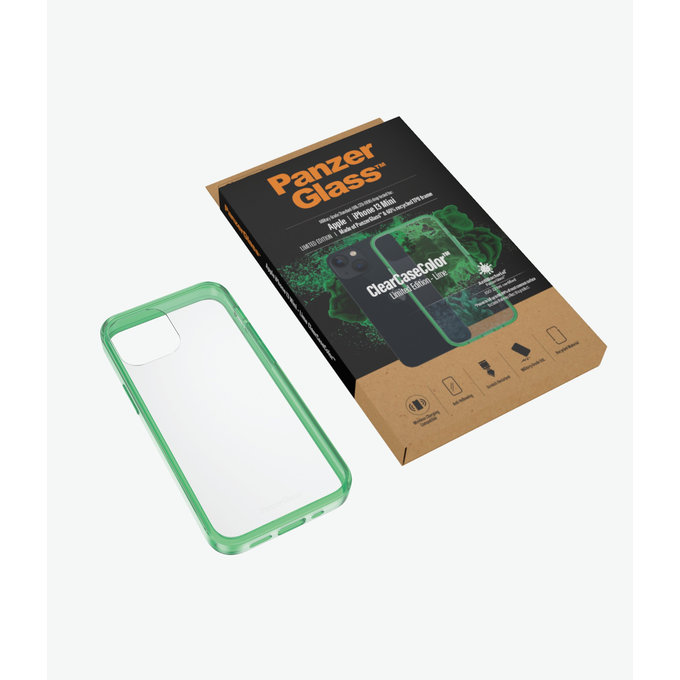 PanzerGlass - Caz ClearCaseColor AB pentru iPhone 13 mini, lime