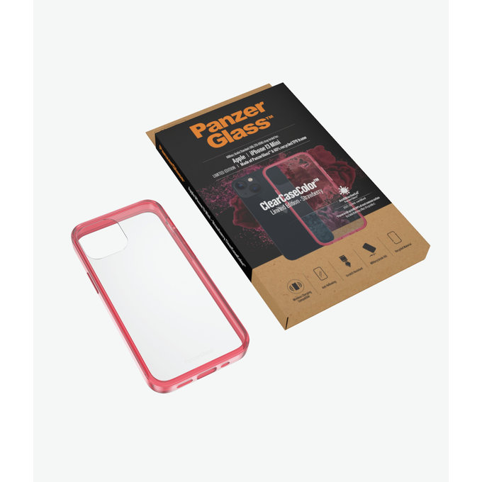 PanzerGlass - Caz ClearCaseColor AB pentru iPhone 13 mini, strawberry
