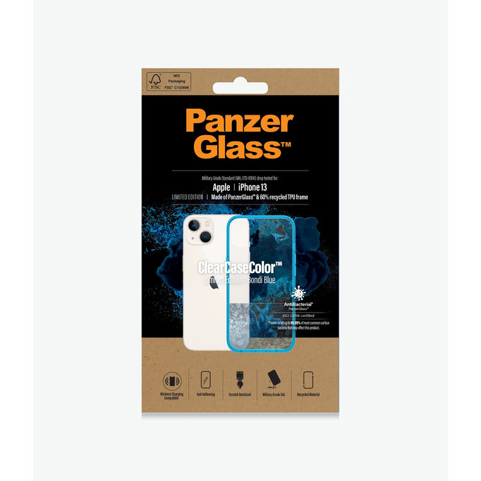 PanzerGlass - Caz ClearCaseColor AB pentru iPhone 13, bondi blue