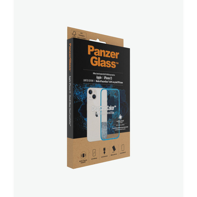 PanzerGlass - Caz ClearCaseColor AB pentru iPhone 13, bondi blue