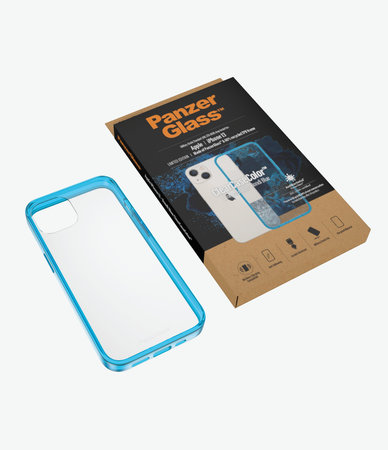PanzerGlass - Caz ClearCaseColor AB pentru iPhone 13, bondi blue