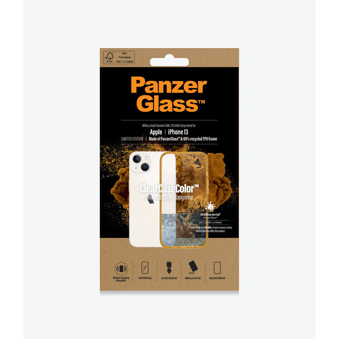 PanzerGlass - Caz ClearCaseColor AB pentru iPhone 13, tangerine