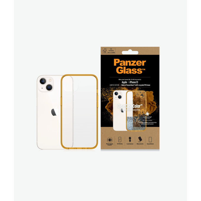 PanzerGlass - Caz ClearCaseColor AB pentru iPhone 13, tangerine