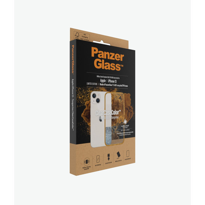 PanzerGlass - Caz ClearCaseColor AB pentru iPhone 13, tangerine