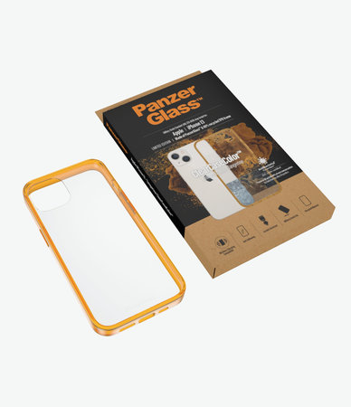 PanzerGlass - Caz ClearCaseColor AB pentru iPhone 13, tangerine