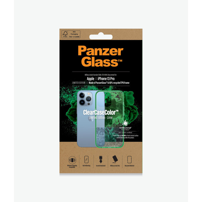 PanzerGlass - Caz ClearCaseColor AB pentru iPhone 13 Pro, lime