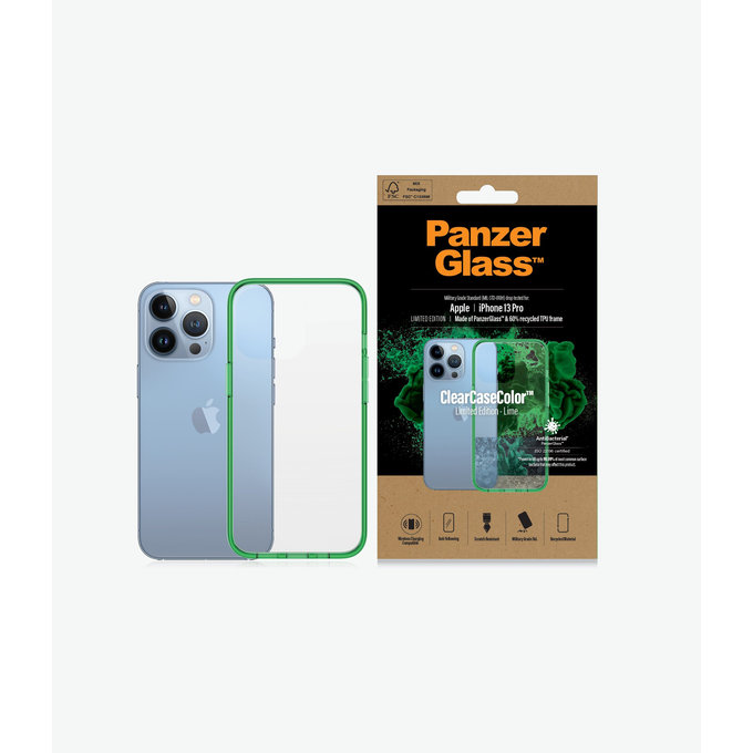 PanzerGlass - Caz ClearCaseColor AB pentru iPhone 13 Pro, lime