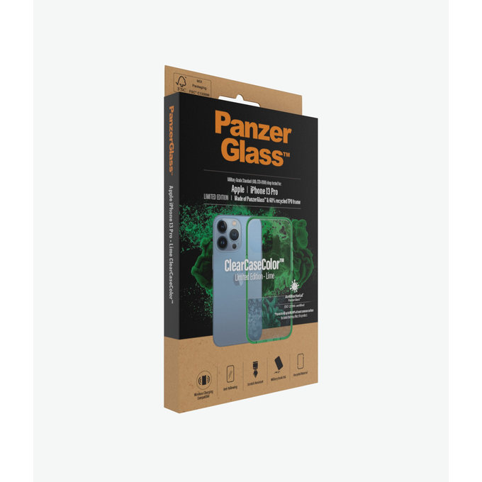 PanzerGlass - Caz ClearCaseColor AB pentru iPhone 13 Pro, lime
