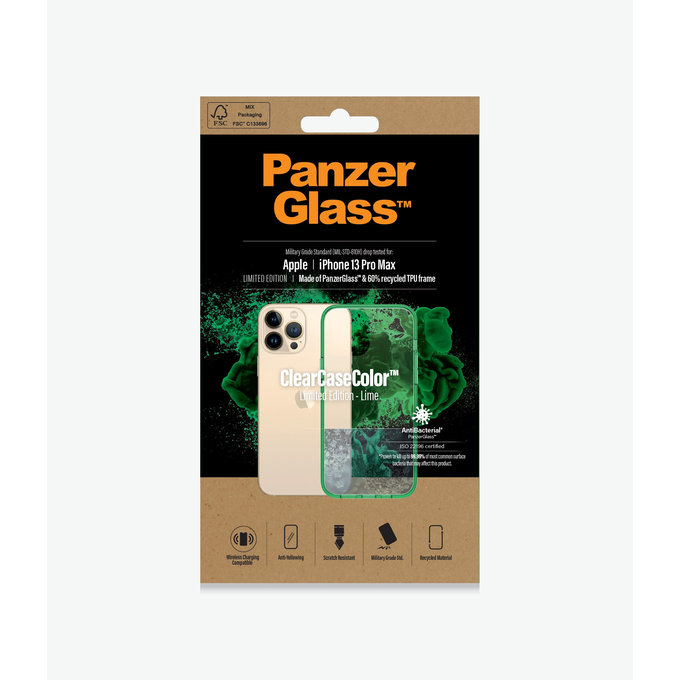 PanzerGlass - Caz ClearCaseColor AB pentru iPhone 13 Pro Max, lime