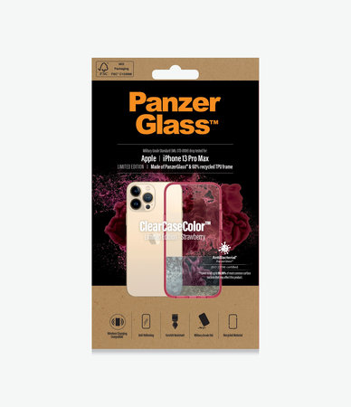 PanzerGlass - Caz ClearCaseColor AB pentru iPhone 13 Pro Max, strawberry