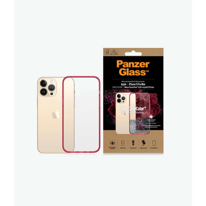 PanzerGlass - Caz ClearCaseColor AB pentru iPhone 13 Pro Max, strawberry