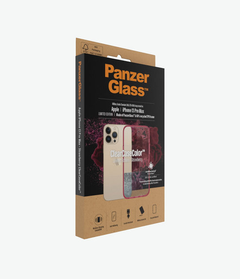 PanzerGlass - Caz ClearCaseColor AB pentru iPhone 13 Pro Max, strawberry