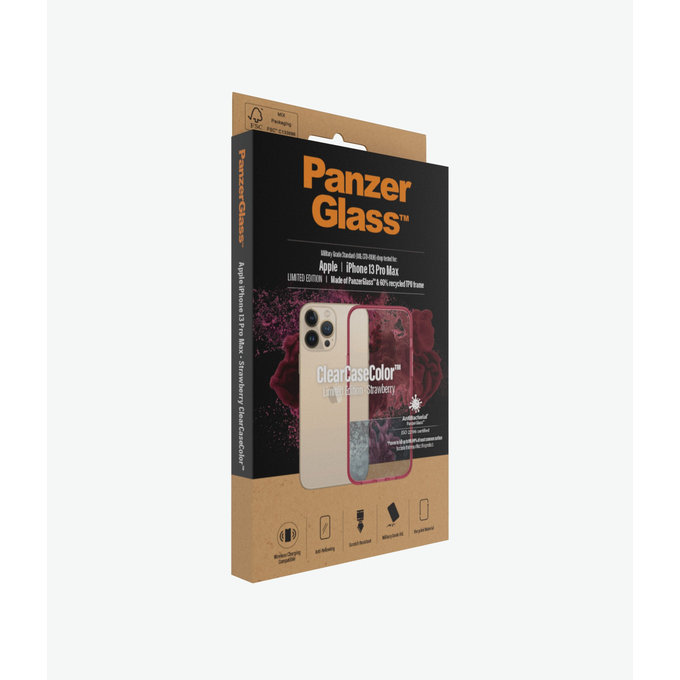PanzerGlass - Caz ClearCaseColor AB pentru iPhone 13 Pro Max, strawberry