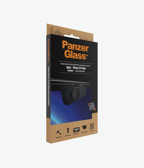 PanzerGlass - Geam Securizat Case Friendly CamSlider AB pentru iPhone 13 Pro Max & 14 Plus, negru