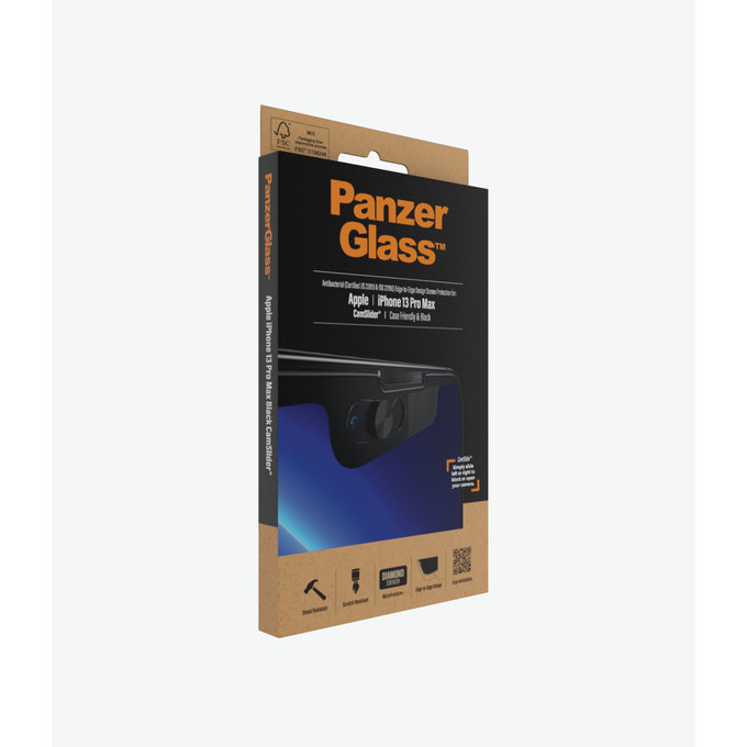 PanzerGlass - Geam Securizat Case Friendly CamSlider AB pentru iPhone 13 Pro Max & 14 Plus, negru