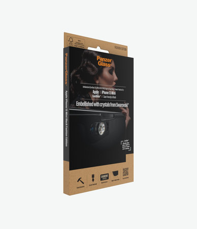 PanzerGlass - Geam Securizat Case Friendly CamSlider Swarovski AB pentru iPhone 13 mini, black