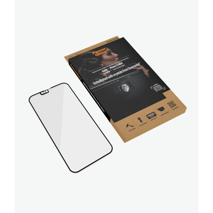 PanzerGlass - Geam Securizat Case Friendly CamSlider Swarovski AB pentru iPhone 13 mini, black