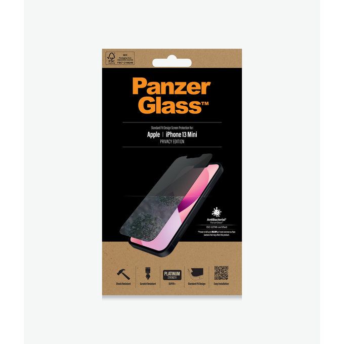 PanzerGlass - Geam Securizat Standard Fit Privacy AB pentru iPhone 13 mini, transparent